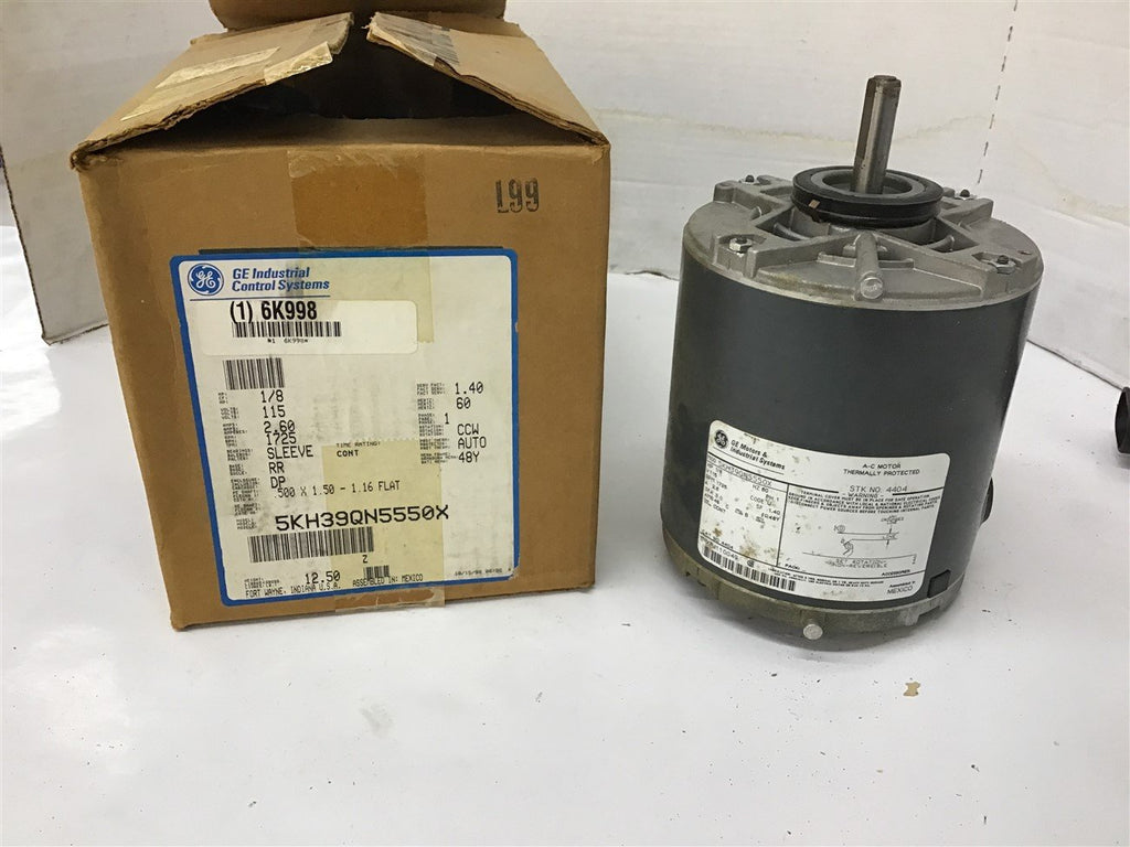 GE 5KH39QN5550X 1/8HP 115V 1725 RPM FR 48Y AC Motor