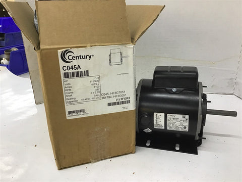 Century C045A 1/4 HP AC Motor 115/230 Volts 1100 Rpm 48Z Frame
