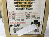Leland Faraday M-236E 1/3 HP AC Motor 15/208-230 Volts 3600 Rpm 2P Single Phase