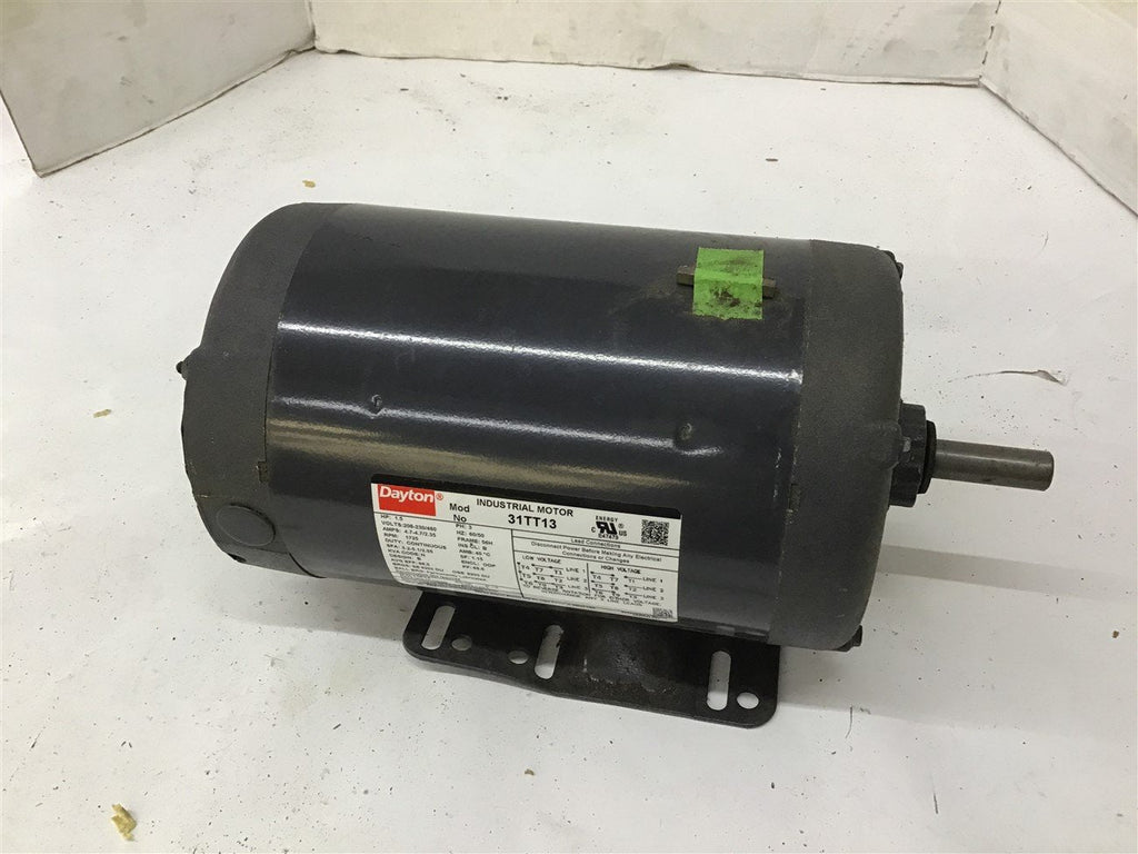 Dayton 31TT13 1 1/2 HP AC Motor 208-230/460 Volts 1800 Rpm 4P 56H Frame