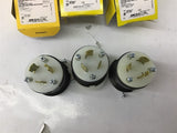 Hubbell HBL2321 20A 250V 2 Pole 3 Wire Twist Lock Plug Lot Of 3