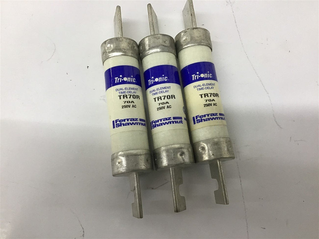Ferraz Shawmut TR70R 70A 250V Fuse Lot Of 3