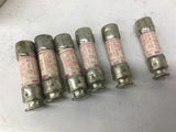 Gould TR5R 5 Amp 250VAC Fuse Lot Of 6