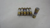 LOT OF 6 BUSSMANN FRN-6-1/4 FUSES, 250 VAC, DUAL ELEMENT TIME DELAY
