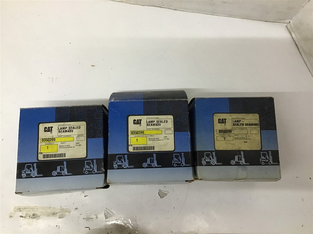 Cat 0350399 Lamp Sealed Beam 48V Forklift Headlight Lot Of 3
