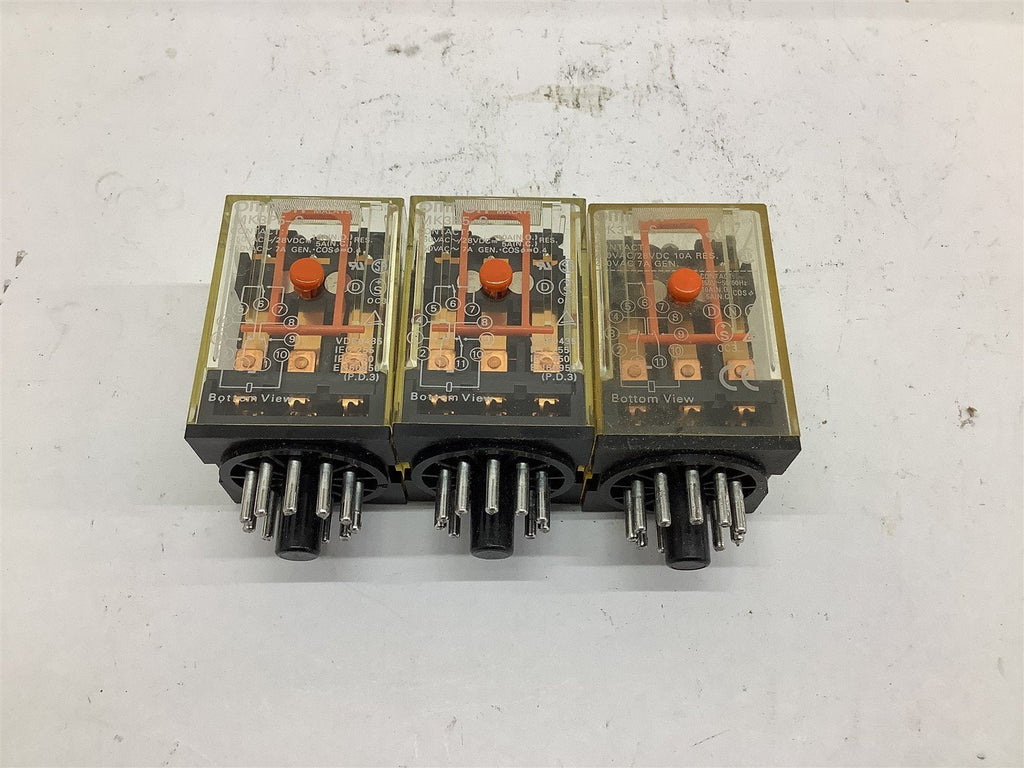 Omron MK3P5-S 250 Vac 28 VDC 10 Amp Relay Lot Of 3