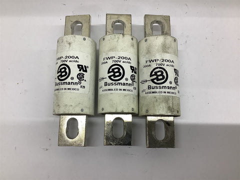 Bussmann FWP-200A Fuse 200 Amp 700 Volt Lot Of 3