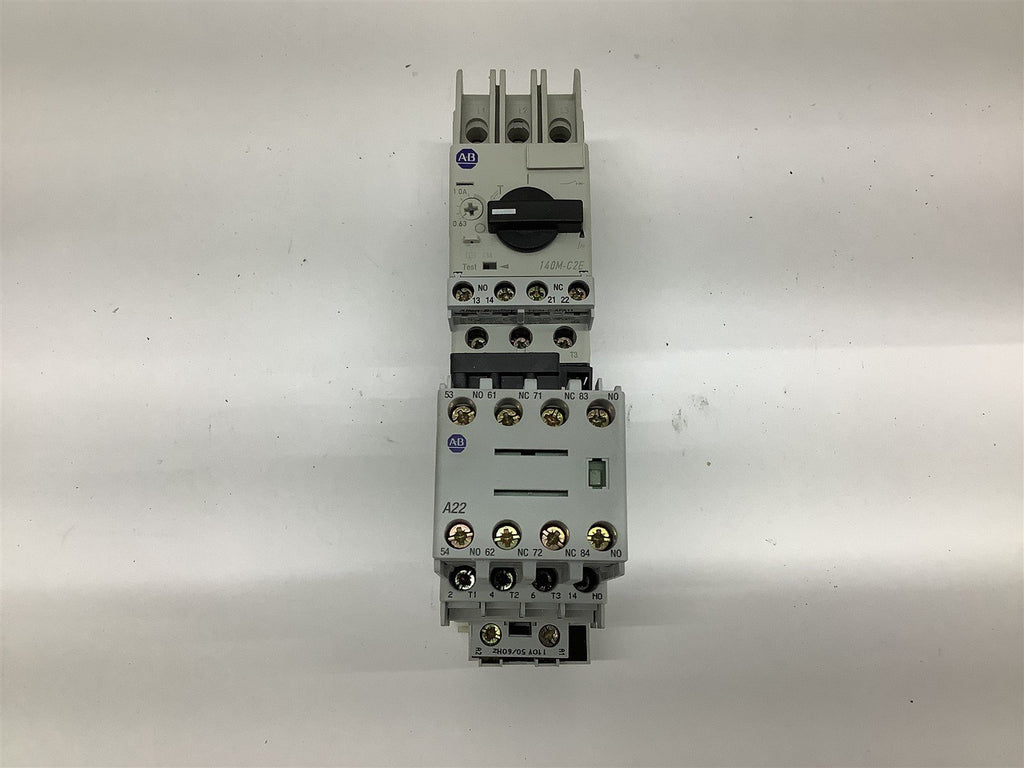 Allen-Bradley 100-C16*10 Contactor w/ 140M-C2E-B10 0.63-1.0 Amp Motor Protector