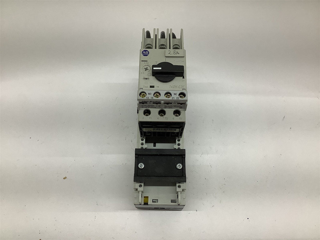 Allen-Bradley 140M-C2E-B40 Breaker 2.5-4.0 Amp w/ 140-S2 Relay Switch