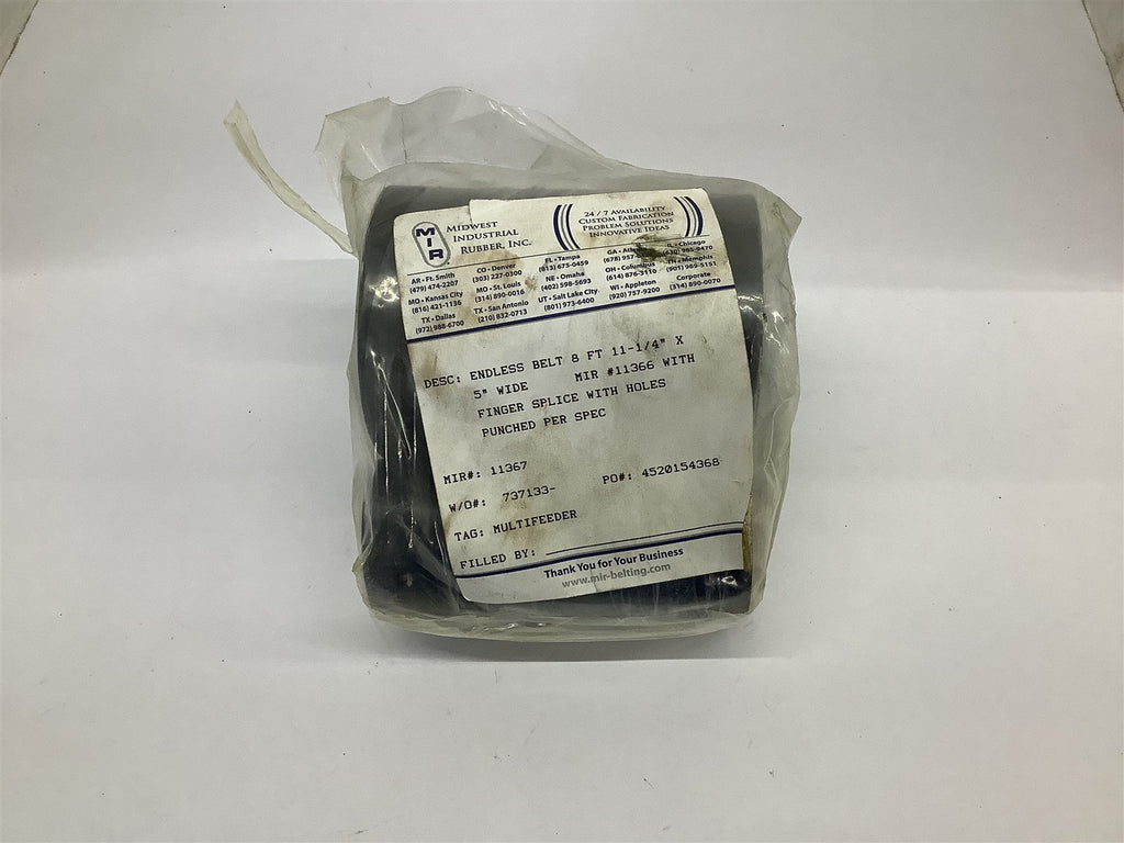 Midwest Industrial rubber 11367 Endless Belt 8' 11-1/4" x 5" Wide