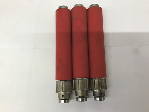 Conveyor Rubber Coated Rollers 8-3/4" L x 1-1/2" OD Lot Of 3