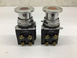 Cutler-Hammer 10250T/91000T Red and Amber Pushbuttons Lot Of 2