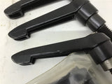 Black Adjusting Knobs 3" L x 1/4" Screw Lot Of 4