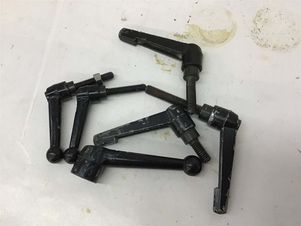Black Adjusting Lever Handles Metal 3 3-1/2" L x 3/8x16 Threads Lot Of 6