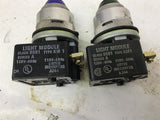 Square D Light Module Blue And Green Class 9001 Type KM1 120V 60Hz Lot Of 2
