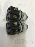 Square D Light Module Blue And Green Class 9001 Type KM1 120V 60Hz Lot Of 2