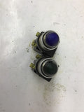 Square D Light Module Blue And Green Class 9001 Type KM1 120V 60Hz Lot Of 2