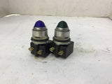 Square D Light Module Blue And Green Class 9001 Type KM1 120V 60Hz Lot Of 2