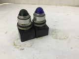Square D Light Module Blue And Green Class 9001 Type KM1 120V 60Hz Lot Of 2