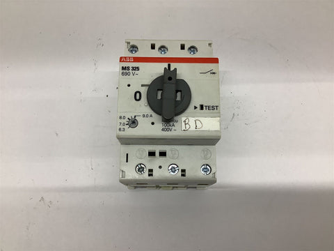 ABB MS325 Manual Motor Starter 6.3-9.0 Amp