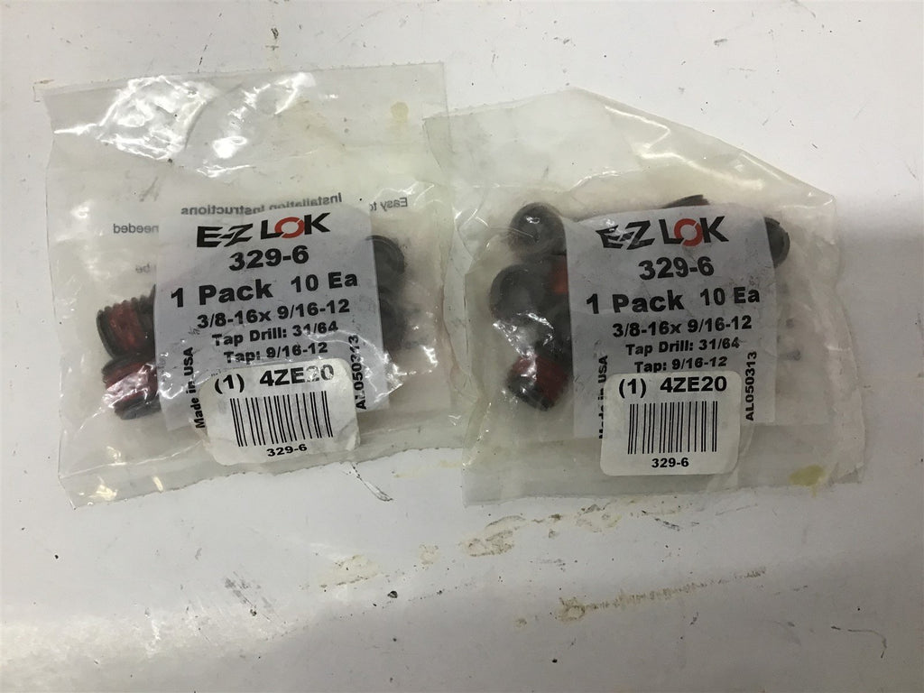 E-Z LOK 329-6 Insert 3/8-16x9/16-120 Lot Of 2 Packs Of 10