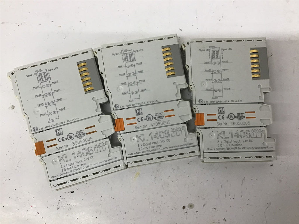 Beckhoff KL1408 24VDC Digital Input Lot Of 3