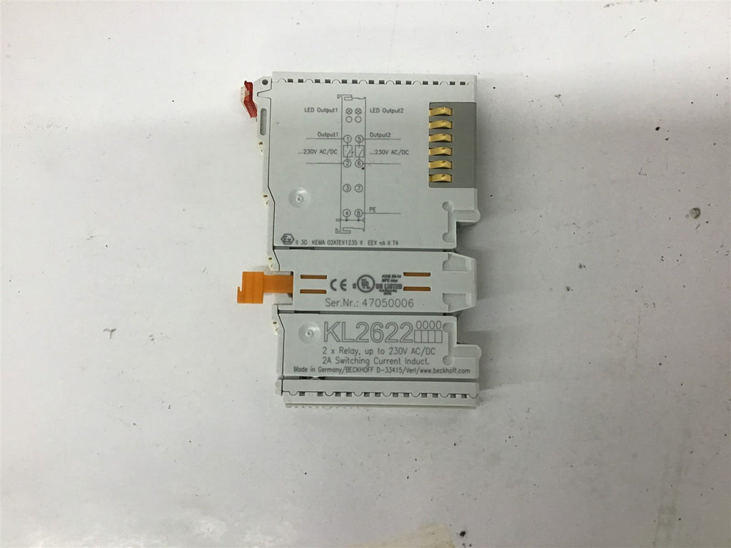Beckhoff KL2622 230 V AC/DC 2A Relay – BME Bearings and Surplus