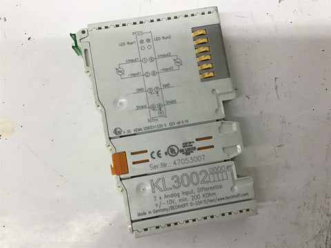 Beckhoff KL3002 10V 200K0hm Terminal Block