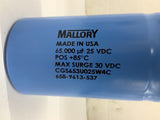 Mallory CGS653U025W4C Capacitor 65,000 UF 25 VDC