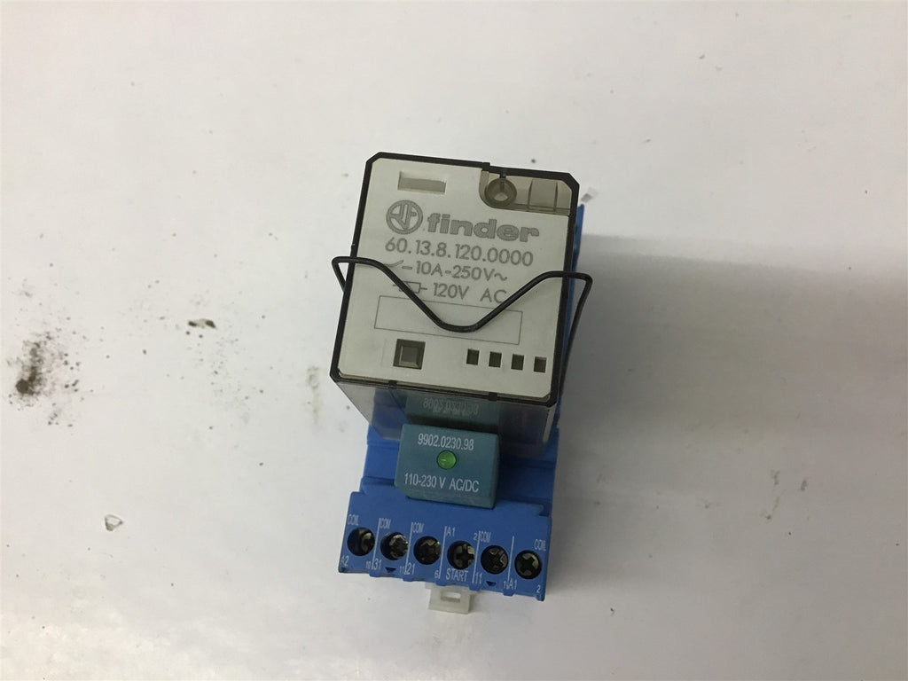 Finder 60.13.8.120.0000 Relay 90.03 Base 9902.0230.98 Indicator Module 10A Relay