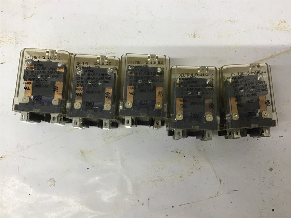Deltrol 166 DPDT 24VDC Relay 10 Amp Lot Of 5