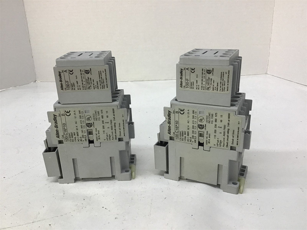 Allen-Bradley 100-C16*10 Contactor 460 Volt @ 10 HP 110 volt Coil Lot Of 2