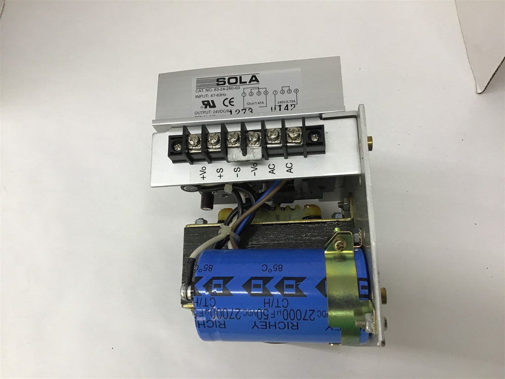 Sola 83-24-260-03 Power Supply IN 47-63 HZ Out 24VDC / 6A