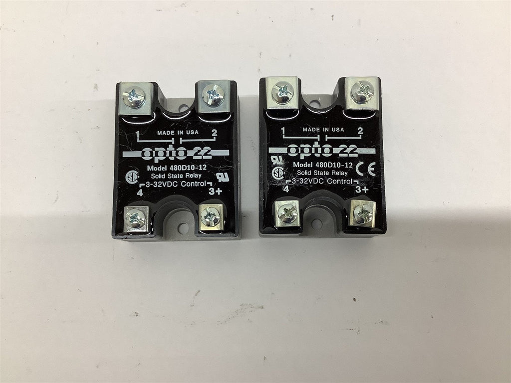 Opto22 480D10-12 Solid State Relay Lot Of 2 3-32 Vdc
