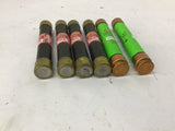 Fuse Tron FRS-6-1/4 and FRS-R-6-1/4 Fuse 6-1/4 A x 600V Lot Of 6