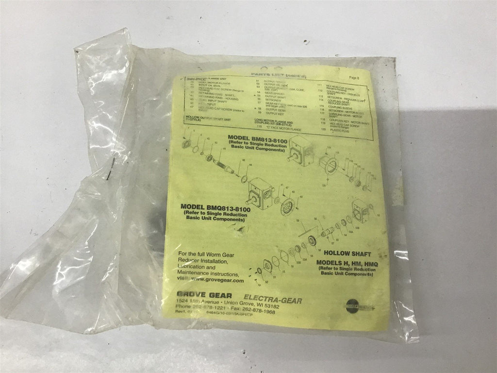 Grove Gear BM813-8100 Worm Gear Reducer Kit