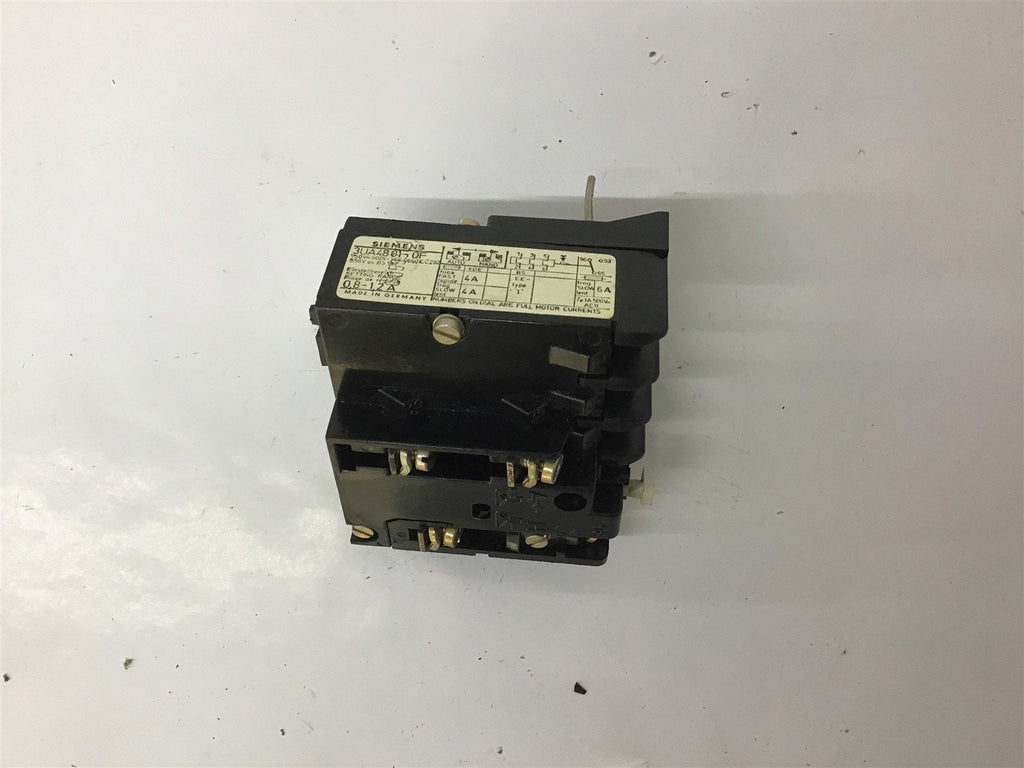 Siemens 3UA4801 0F Overload Relay 0.8-1.2 Amp 750-900 Volts