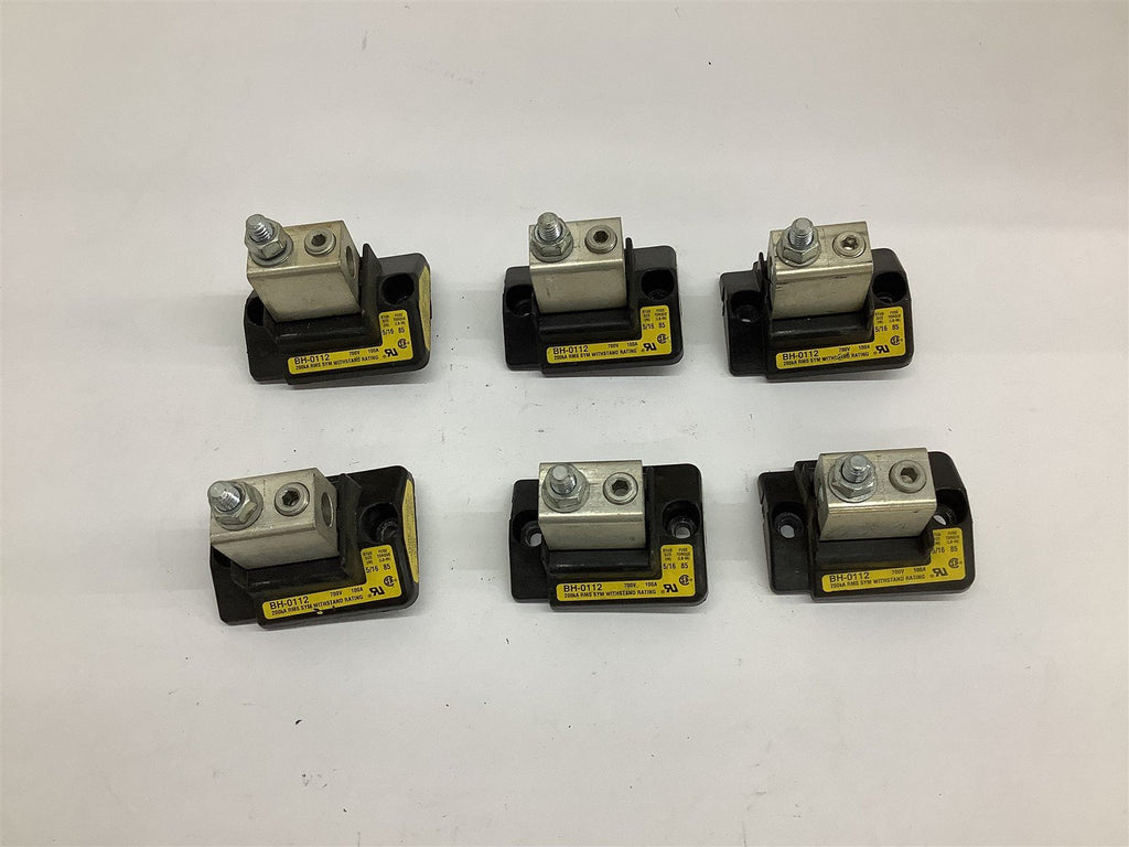 Bussmann Fuse Blocks BH-0112 200 kA 700 V 100 a 5/16" 85 lb-in Torque Lot Of 6