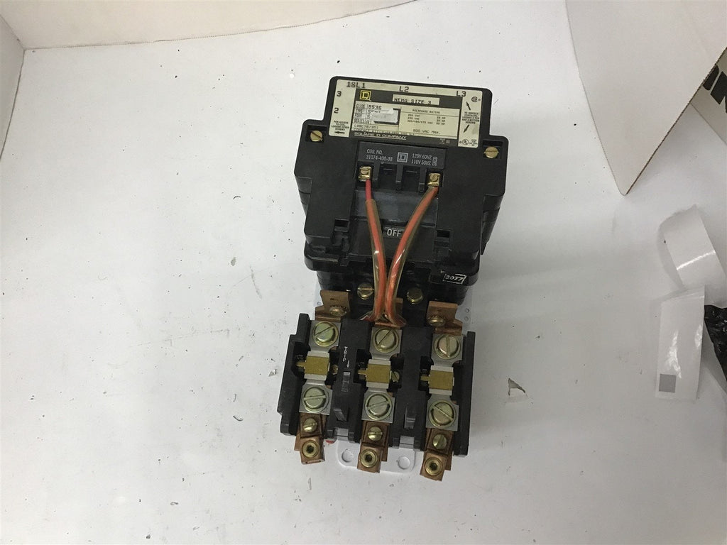 Square D 8536SE01 Nema Size 3 Starter 460 volt @ 50 Hp 120V Coil