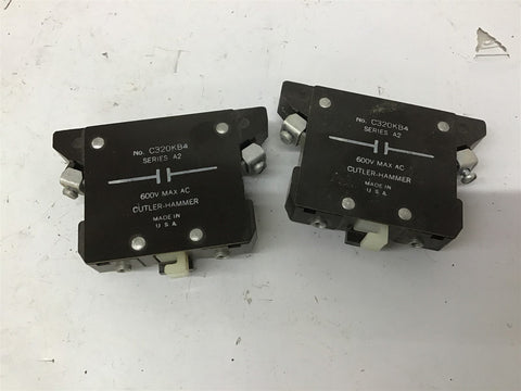 Cutler Hammer C320KB4 600V Auxiliary Contact Lot Of 2