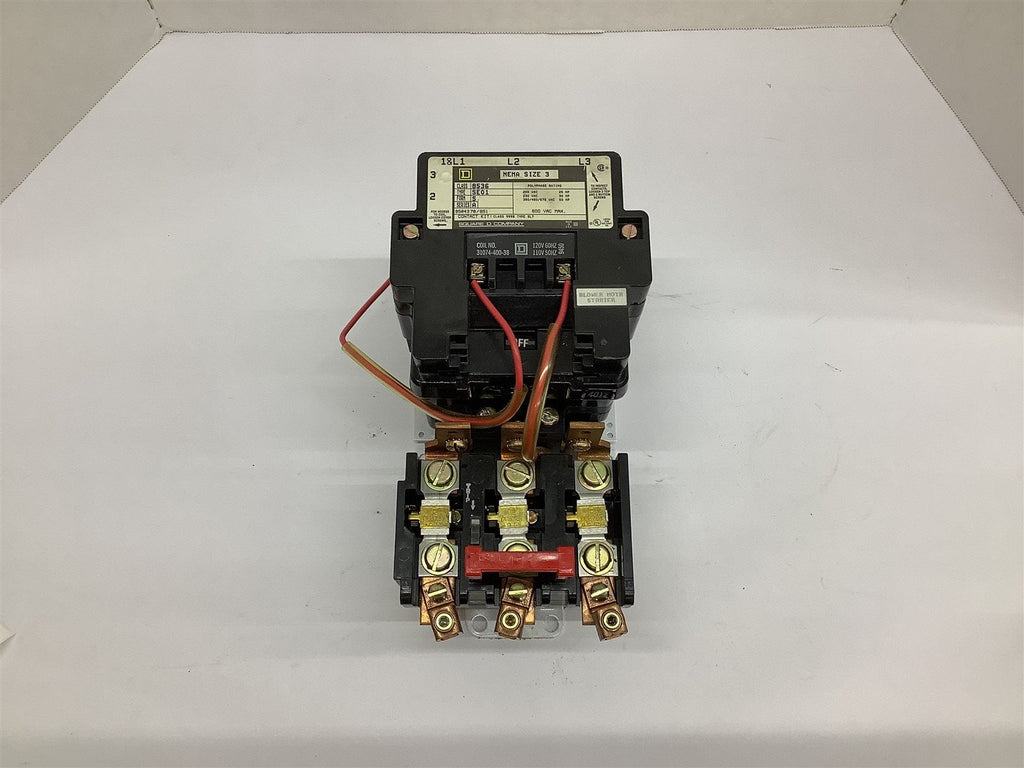 Square D 8536 SE01 Nemas Size 3 Starter 460 Volt @ 50 Hp 120 Volt Coil