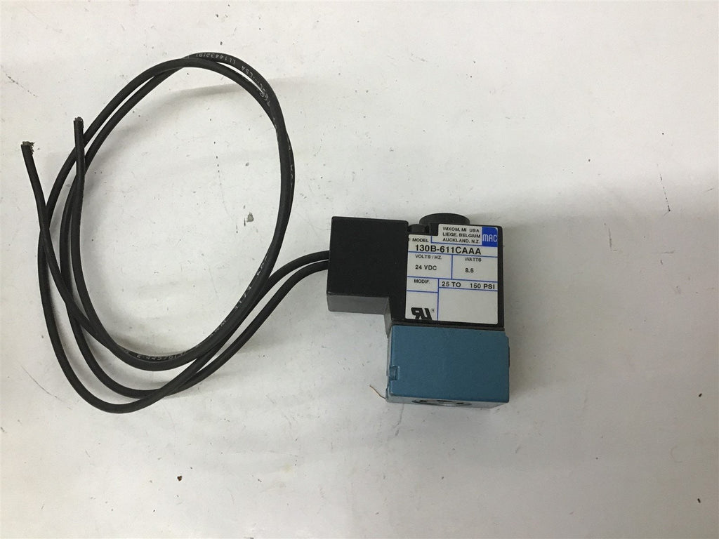 Mac 130B-611CAAA Solenoid Valve 8.5 Watts 150 PSI 24 Vdc