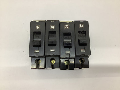 Square D EH84 Circuit Breaker 1 Pole 227 VAC Lot Of 4