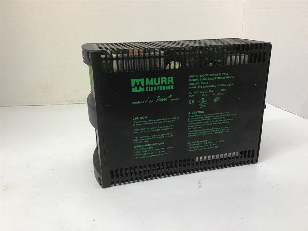Murr Electronik MCS10-3x400-500/24 Switch Mode Power Supply 24 VDC 10 A