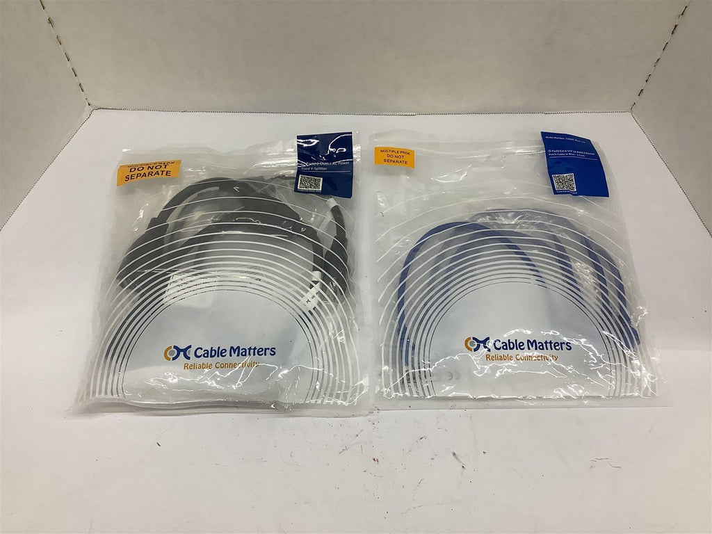 Cable Matters 400009X2-US 2 Pack 2-Outlet AC Power Cord Y Splitter
