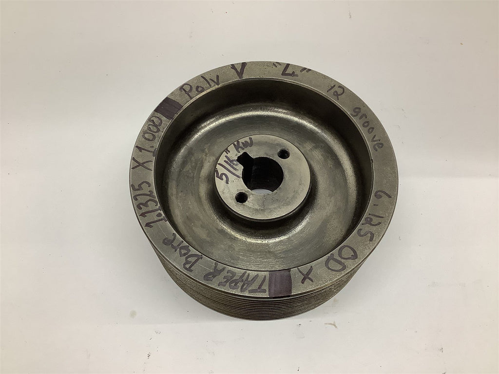 Taper Bore 1.1325' by 1' Polv L 12" Groove 6.125" OD Sheave