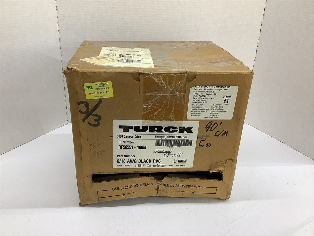 Turck RF50551-100M 6/18 AWG Black PVC