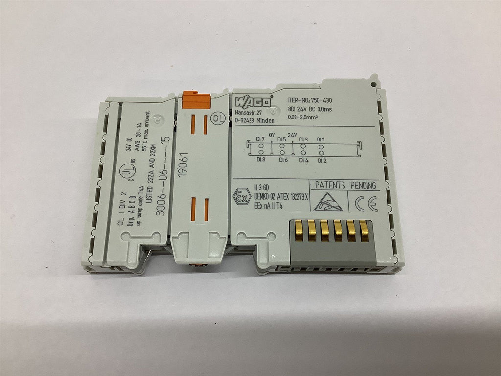 Wago 750-430 8-Channel Digital Input 24VDC