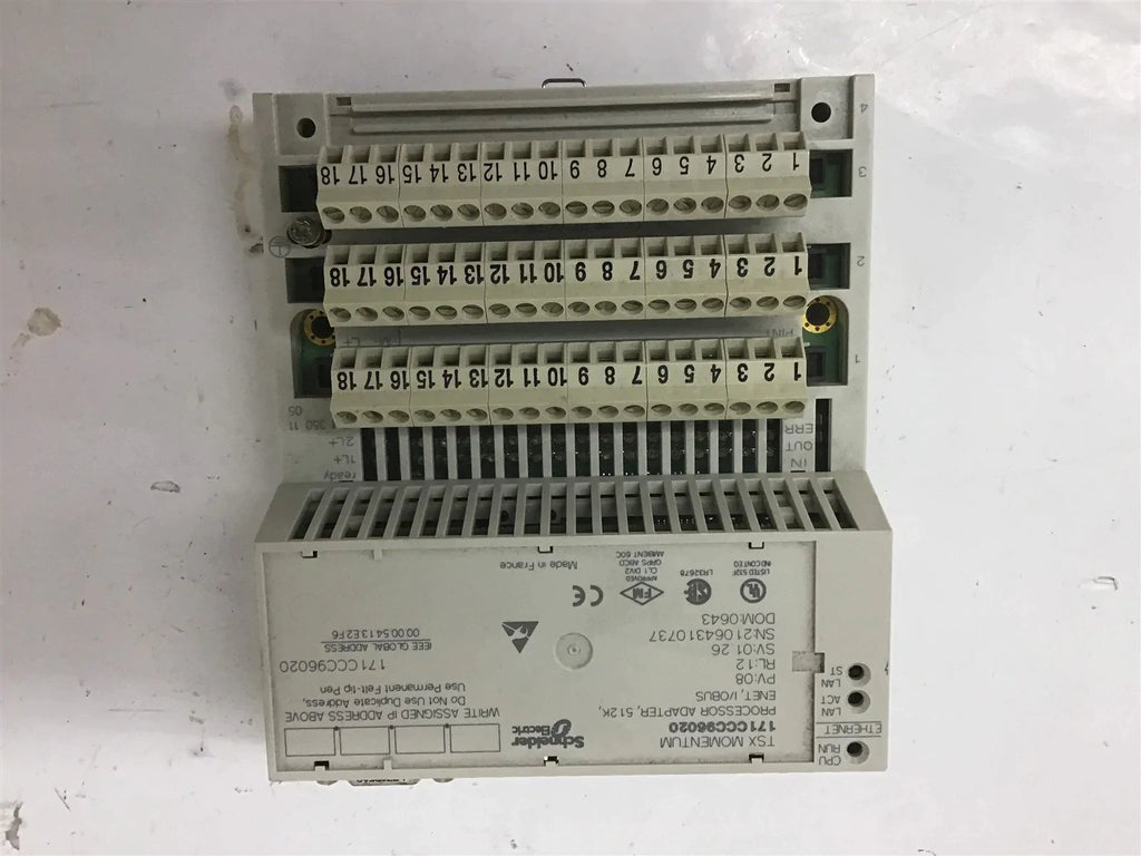 Schneider Automation 1717CCC96020 Processor Adapter With Base