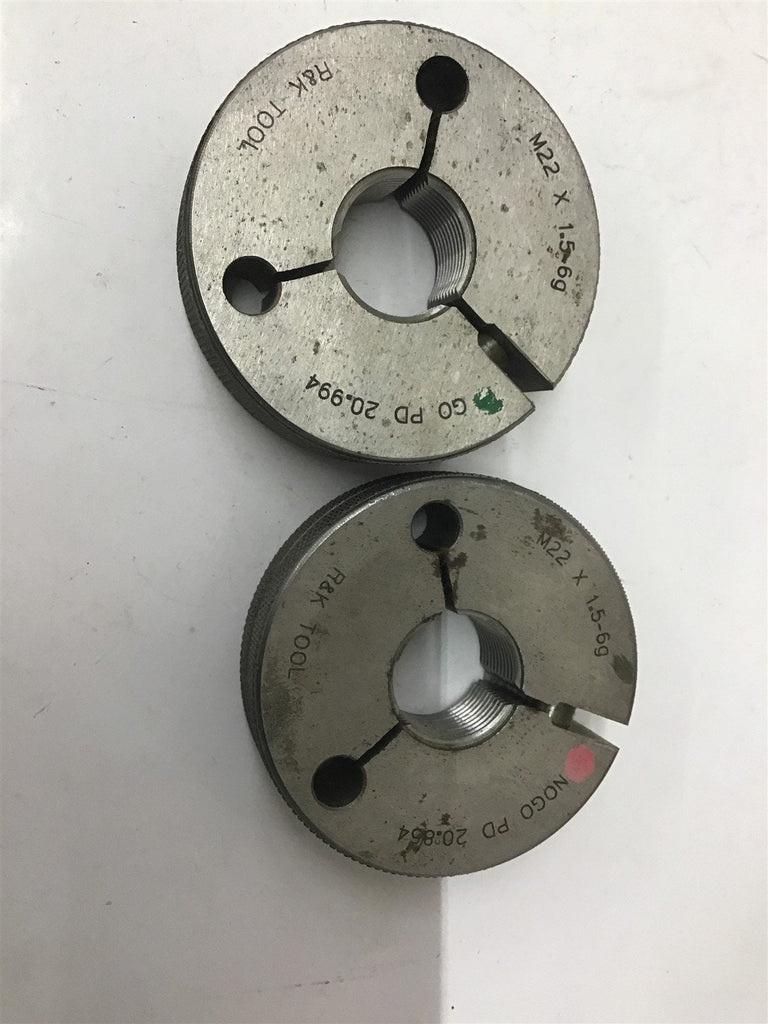 RK Tool M22-1.5-6G Thread Ring Gauge Lot Of 2